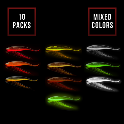 Premium PVC Soft Fishing Lures with Various Sizes - PRIMORDIAL LUREs + Free Carbon Steel Hooks