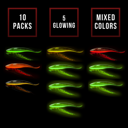 Premium PVC Soft Fishing Lures with Various Sizes - PRIMORDIAL LUREs + Free Carbon Steel Hooks